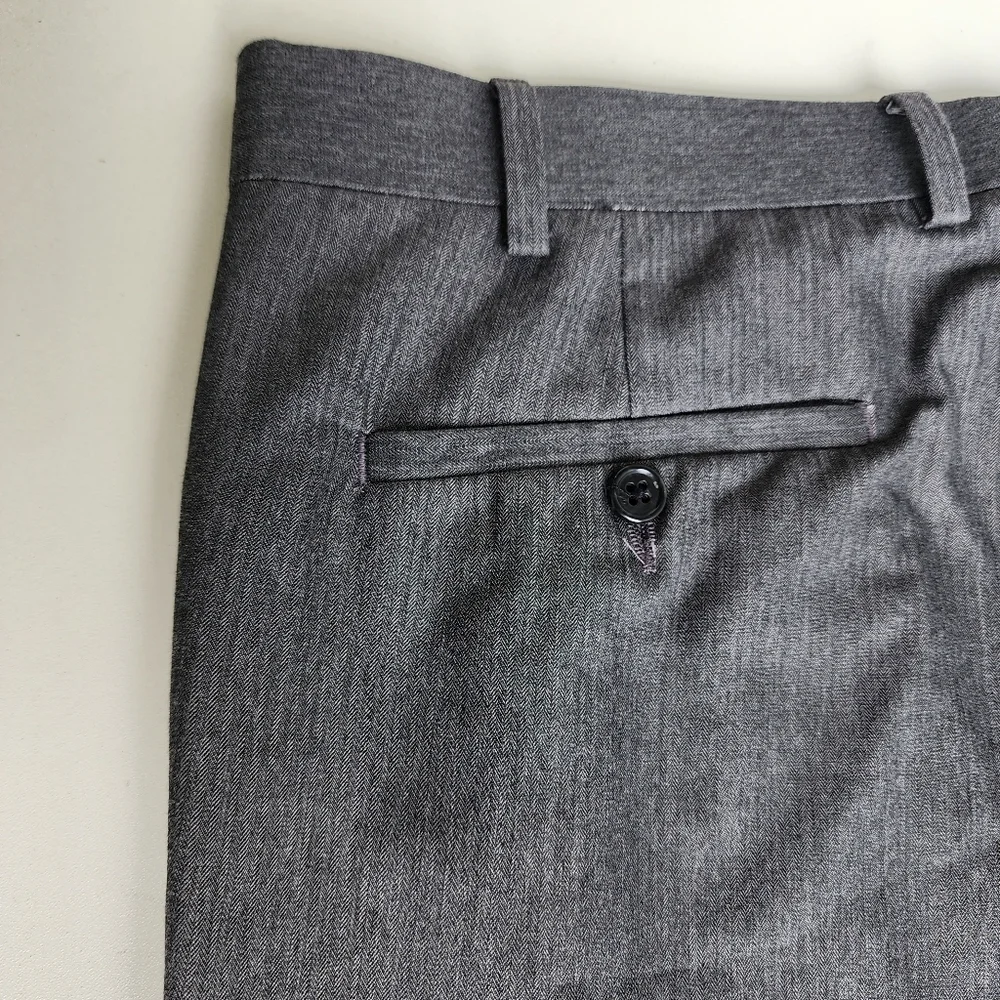 Joseph Abboud Dress Pants Mens 38x31 Flat Front Straight Slacks Trousers Gray